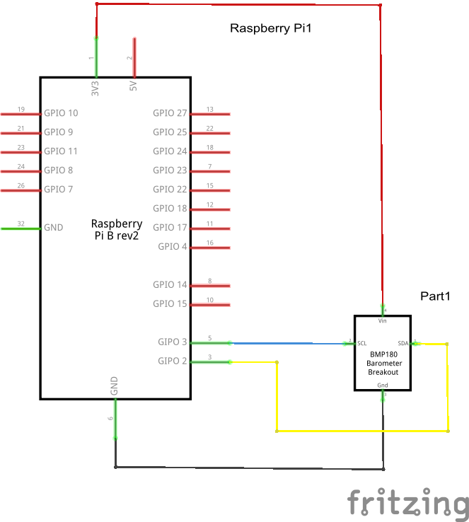 Pi and BMP180 schematic