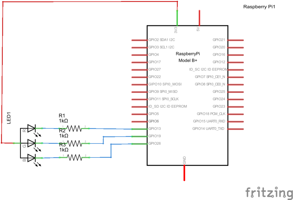 Pi and RGB Led schematic