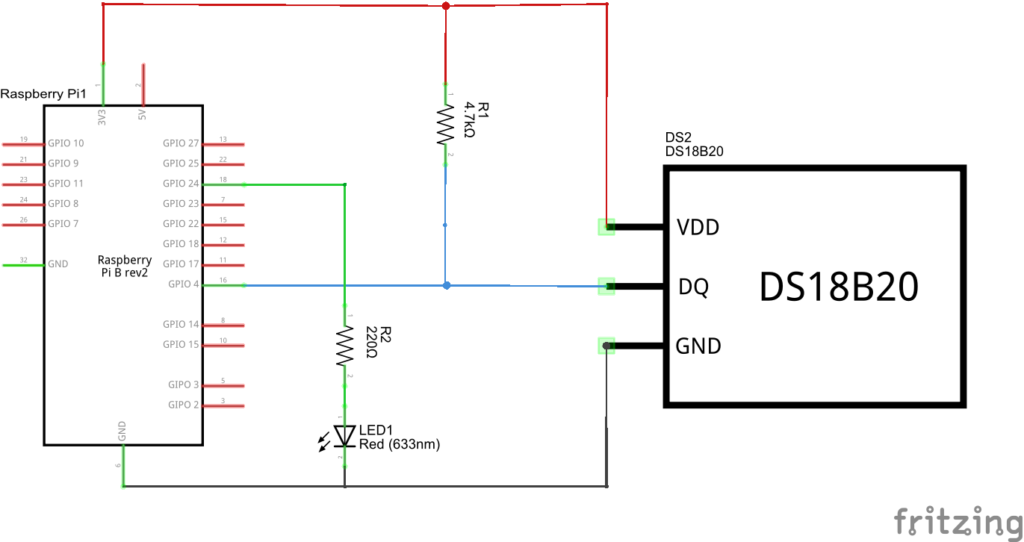 pi and ds18b20 and led_schem