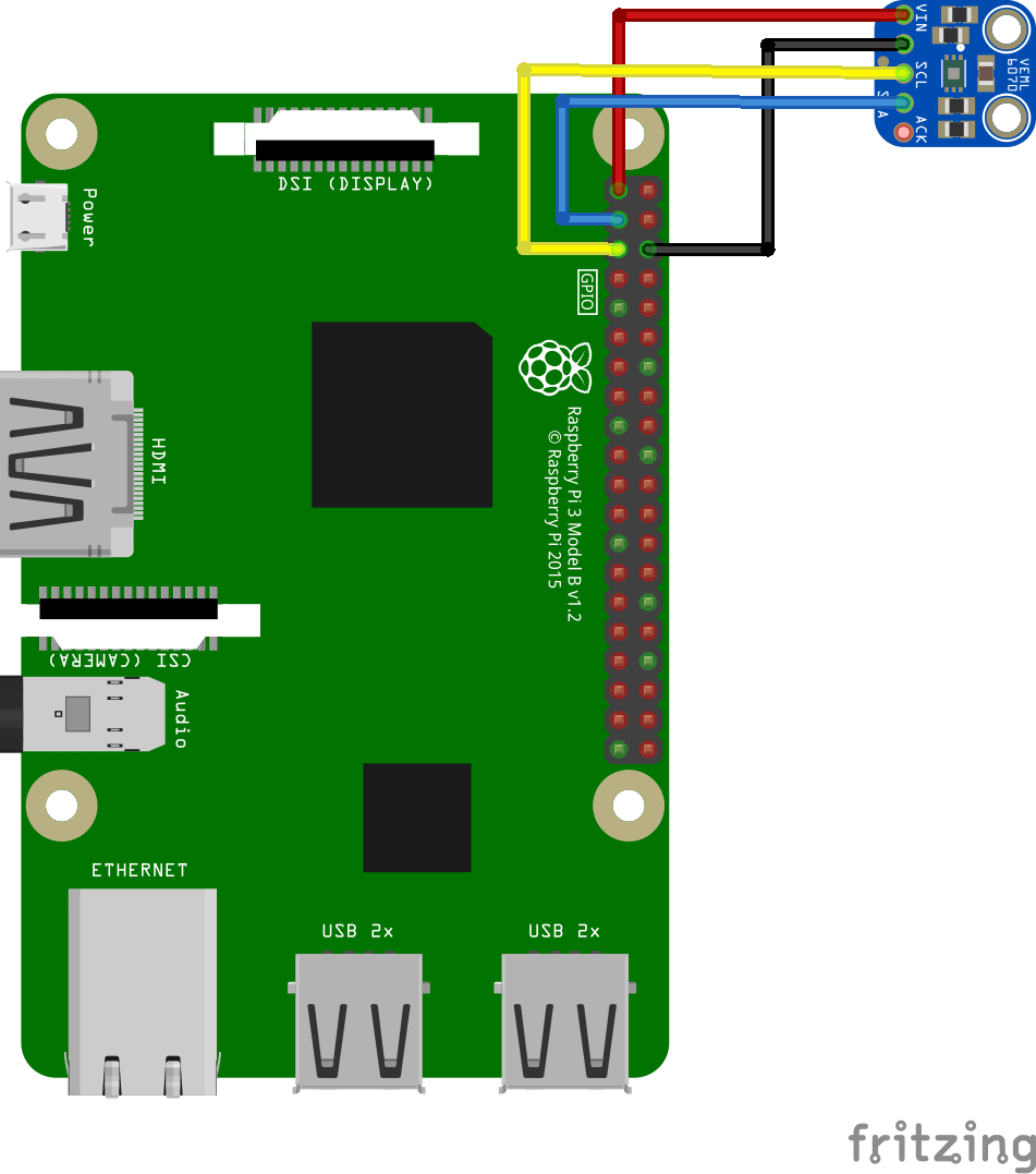 pi and veml6070 layout